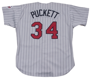1993 Kirby Puckett Game Used & Signed Minnesota Twins Road Jersey (Sports Investors Authentication & JSA)